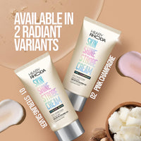 Hilary Rhoda Skin Shine Strobe Cream | 2 in 1 - Highlighter & Moisturiser | Shea Butter & Hyaluronic Acid | Intense Hydration | Weightless formula & Luminous Finish - 25ml (Pink Champagne - Shade 02)