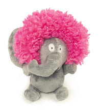 goDog Crazy Hairs Elephant Silent Squeak Plush Dog Toy, Chew Guard Technology - Gray, Small Crazy Hairs Elephant (Gray)