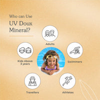 Brinton UV Doux SPF 50 PA+++ Mineral Based Sunscreen Gel Suitabe for All Skin Types With No White Cast | Tinted & Water Resistant | UVA/UVB Protection, 50g x Pack of 2
