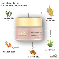 Mellow Herbal Ayurvedic Glare Facial Massage Cream | Deep Hydration & Anti-Aging | Enriched with Jojoba & Almond Oil | Boosts Blood Circulation & Brightens Skin | Paraben & Silicone-Free | 50gm