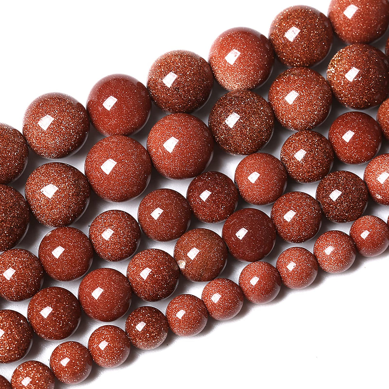 61pcs 6mm Natural Gold Sandstone Beads Energy Crystal Healing Power Gemstone Round Loose Beads for Jewelry Making DIY Bracelet Necklace 15“