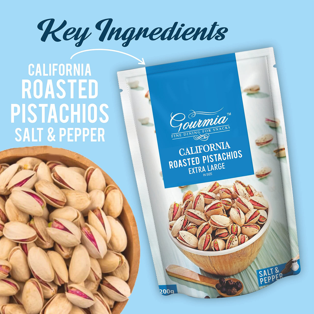 Gourmia Roasted Pistachios Salt & Pepper 200g