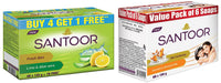 Santoor Sandal & Almond Milk Soap, 150g (Pack Of 6) & Aloe Fresh Soap With Aloe Vera & Lime, 125g (Pack Of 5)
