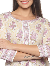 RAJMANDIRFABRICS Women's  Cotton Printed Straight Kurta Sharara With Dupatta Set