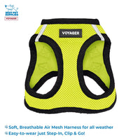Voyager Step-in Air All Weather Mesh Harness and Reflective Dog 5 ft Leash Combo with Neoprene Handle, for Small, Medium and Large Breed Puppies by Best Pet Supplies - Green, X-Small XS (Chest: 13 - 14.5