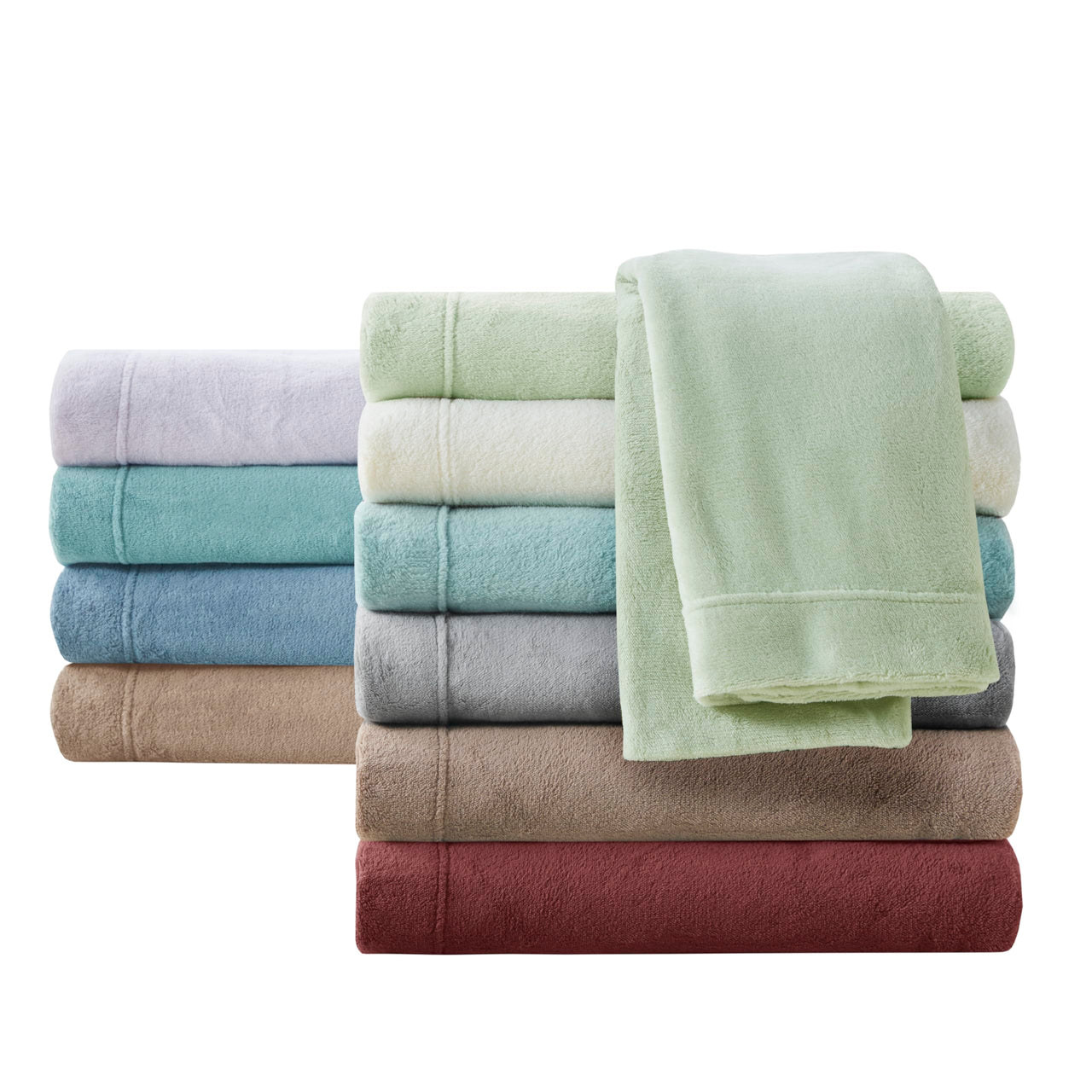 Sleep Philosophy True North Fleece Sheet Set Full, Solid Color, Warm & Plush Sheets Soft Fleece Bedding Full Size Sheets, Fitted Pocket Fits Up to 16" Mattress, Soloft, Full Burgundy 4 Piece