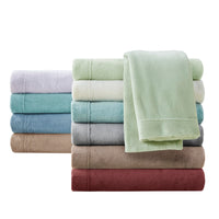Sleep Philosophy True North Fleece Sheet Set Full, Solid Color, Warm & Plush Sheets Soft Fleece Bedding Full Size Sheets, Fitted Pocket Fits Up to 16