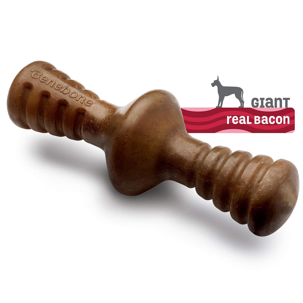 Benebone Zaggler Rolling Dog Chew Toy for Aggressive Chewers, Real Bacon, Made in USA, Giant