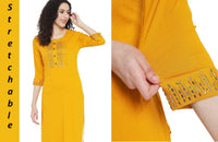 G4Girl Stretchable Cotton Lycra Kurti for Women's