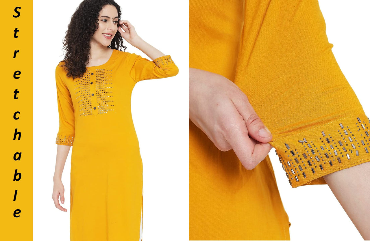 G4Girl Stretchable Cotton Lycra Kurti for Women's