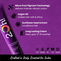 2.Oh! Italian- Purple Hair Color For Women & Men | Ammonia-Free DIY Semi Permanent Hair Color | Enriched with Argan Oil | Lasts upto 12-15 Washes | Pack of 2