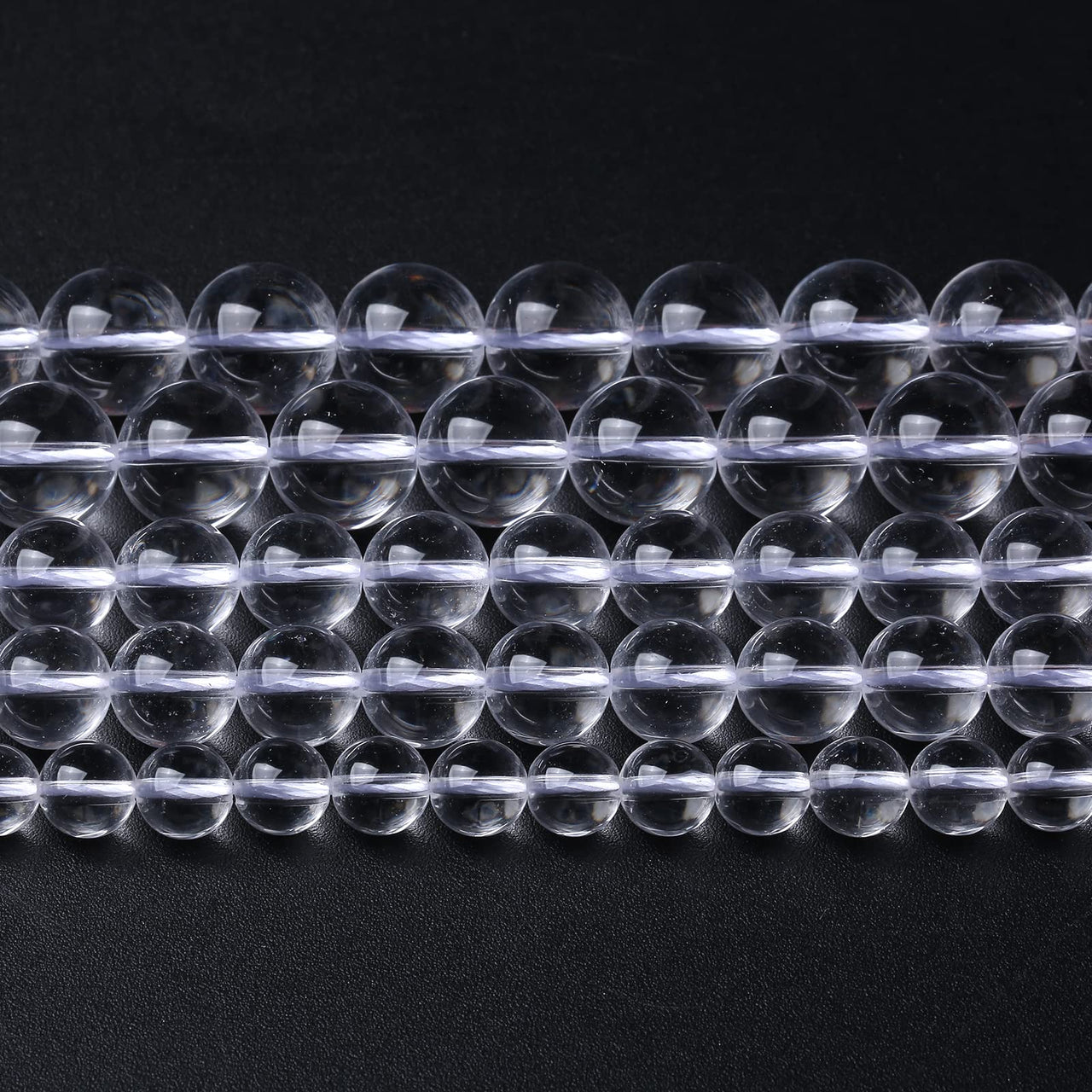 AAAAA Natural Clear White Crystal Quartz Beads Round Loose Spacer Beads for Jewelry Making DIY Bracelets Crystal Energy Healing Power Stone 60pcs 6mm 15 Inch