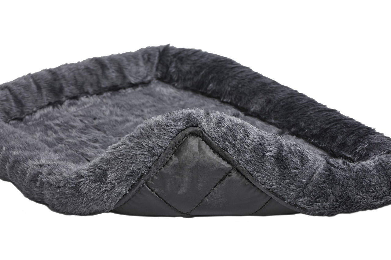 New World Pet Products Gray Dog Bed | Bolster Dog Bed Fits Metal Dog Crates | Machine Wash & Dry, 30-Inch, Model:B40230-GY 30.0"L x 21.0"W x 2.5"Th