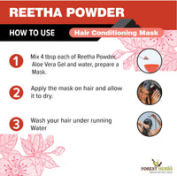 THE FOREST HERBS Natural care from nature Pure Double Filtered Aritha/Reetha (Sapindus Trifoliatus) Powder 200Gms, All, (1 count)