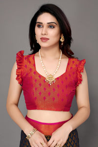 Winza Designer Women's  Chiffon Brasso Floral Printed Saree with Blouse Piece