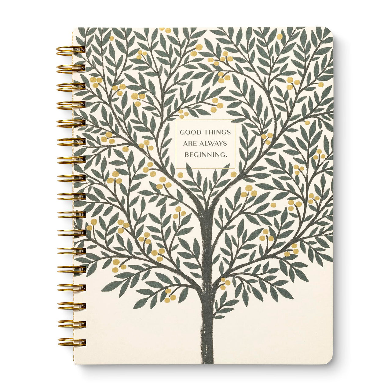 Compendium Spiral Notebook – Good Things Are Always Beginning – A Designer Spiral Notebook with 192 Lined Pages, College Ruled, 7.5”W x 9.25”H