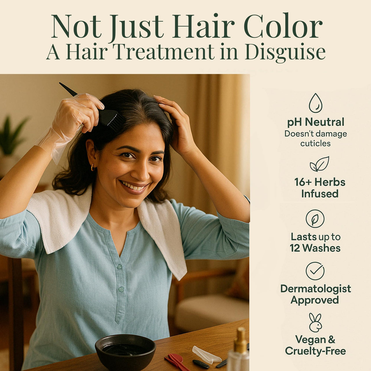 SACRED HERBS Ammonia & PPD Free Organic Gel Hair Color | pH Neutral | Long Lasting Colour with 100% Grey Coverage | Conditioning & Damage Free Natural Hair Coloring for Men & Women Medium Brown 4.00 - 240ml+20gms