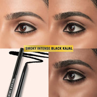 Glamveda Smoky Intense Black Kajal - 0.35g | 24-Hour Long Stay | One-Stroke Smooth Application | Waterproof, Smudgeproof & Sweatproof | Rich Intense Black Pigment | Suitable for Sensitive Eye