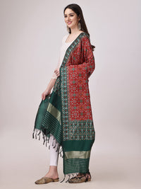 KAPAAHA Women's  Woven Silk Bandhani Patola Dupatta, Width 45 inch, Length 2.5 meter