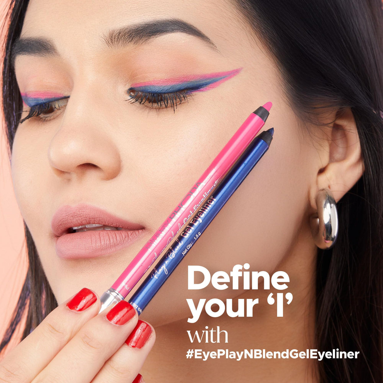 Hilary Rhoda Play n Blend Gel Eyeliner | One Stroke Application | Highly Pigmented | Matte & Shimmer Finish | 2 in 1 Smudger + Eyeliner | Butter Smooth Texture | 1.5g - (Purple Drama | Shade 12)