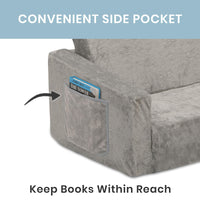 Serta Perfect Sleeper Extra Wide Convertible Sofa to Lounger - Comfy 2-in-1 Flip Open Couch/Sleeper for Kids, Pink