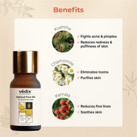 Vedix Customised Ayurvedic Face Oil | Abhyud Face Oil For Acne Prone Skin | With Kushtha + Chamomile + Kamala | For Acne Prone Skin | For Dull Skin | 10ml