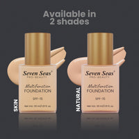 Seven Seas Multifunction Foundation, SPF-15, Oil Free, Buildable Coverage, Long Lasting, (Skin, 30ml)