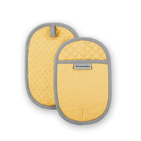 KitchenAid Asteroid Pot Holder 2-Pack Set, Buttercup Yellow, 6.5