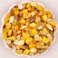 SigMntun Yellow Agate Crystal Chips Bulk, Natural UNDYED - 10 oz (283g) Tumbled Stones for Crafts Decorative Rocks Planters, Healing Crystals Reiki Chakra Meditation Energy Balancing Therapy 10 Oz - Yellow Agate