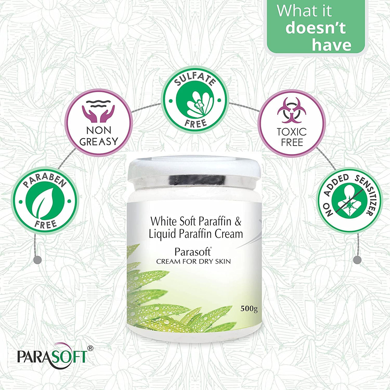 Parasoft Cream for Dry & Dehydrated Skin Intense Nourishing Cold Cream for Winter with Goodness of Aloe vera Moisturizing Cream Men & Women Quick Absorbing & Paraben Free - 500 Gm