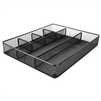 Basics Desk Drawer Organizer for Office and Home, Metal Mesh, 6 Compartments, Black 1