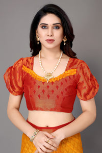 Winza Designer Women's  Chiffon Brasso Floral Printed Saree with Blouse Piece