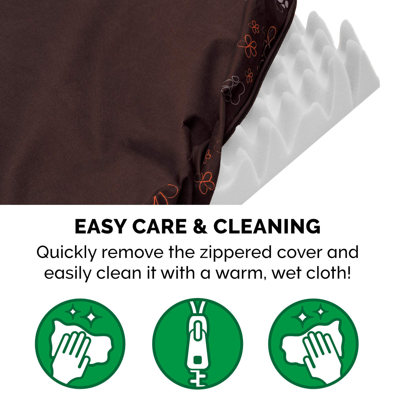 Furhaven Water-Resistant Orthopedic Dog Bed for Small Dogs w/ Removable Washable Cover, For Dogs Up to 20 lbs - Indoor/Outdoor Garden Print Mattress - Bark Brown, Small Water-Resistant Garden Print (Bark Brown) 20.0"L x 15.0"W x 3.0"Th Orthopedic Foam