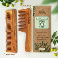 Nat Habit - Kacchi Neem Wooden Comb - Soaked In 17 Herbs Neem & Sesame Oil For Multi-Actions - Deta,Nat Habit Kacchi Neem Wooden Comb - Soaked In 17 Herbs, Neem & Sesame Oil For Multi-Actions - Detan