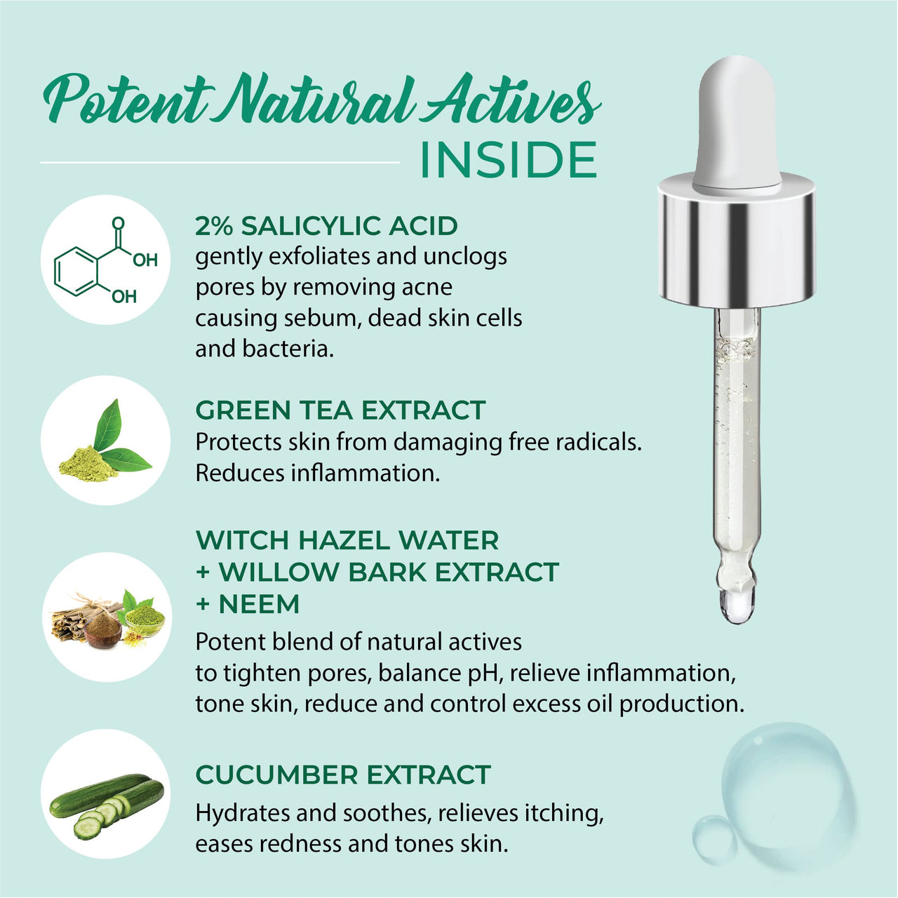 Iba Crystal Clear No More Acne 2% Salicylic Acid Power Serum | For Acne, Pimples, Blackheads & Open Pores | For Oily or Combination Skin | Halal Certified & Vegan - 30 ml