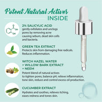 Iba Crystal Clear No More Acne 2% Salicylic Acid Power Serum | For Acne, Pimples, Blackheads & Open Pores | For Oily or Combination Skin | Halal Certified & Vegan - 30 ml