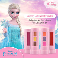 RENEE Disney Frozen Princess Unicorn Makeup Kit Elsa 7.4 Gm,Pre-Teen Girls,Includes 2 Matte,4 Shimmer Eyeshadows,Lip Butter,Lip&Cheek Tint,Compact&Travel Friendly,Cruelty-Free&Vegan, 1 Count
