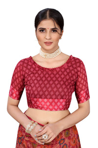 Yashika Women's  Linen Saree Maroon