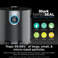 Shark Air Purifier for Home, Office, and Bedroom, Clean Sense Technology, HEPA Air Filter, 1200 Sq Ft, Captures 99.98% of Particles, Pet Dander, Pollutants, Dust, Smoke, Allergens & Smells, HP202 Black 1200 Sq. Ft.
