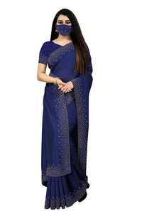 PUNYATHA CREATION Women's  & Girl's  Chanderi Chanderi Saree With Blouse Piece