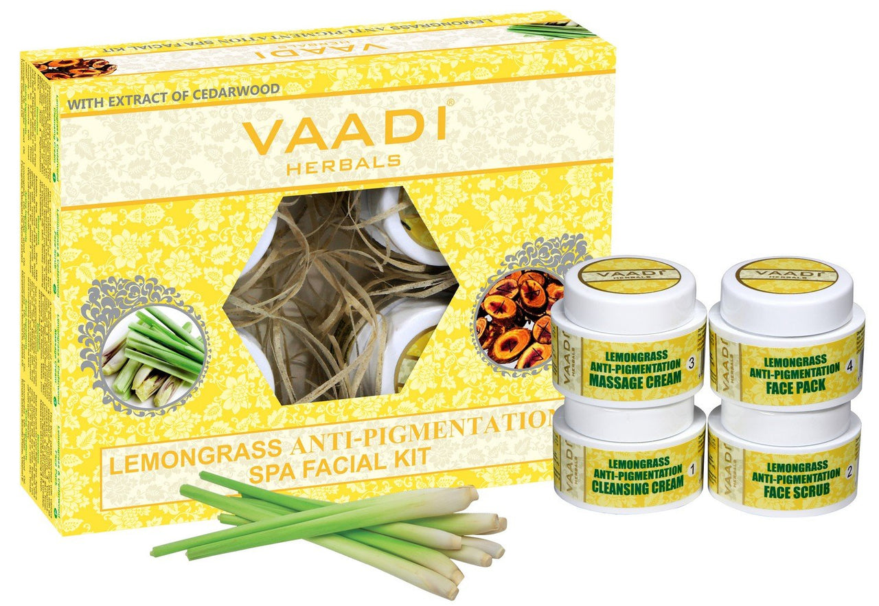 Vaadi Herbals Lemongrass Anti Pigmentation Spa Facial Kit with Cedarwood Extract, 70g