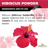The Forest Herbs Natural Care From Nature Pure Hibiscus Flower Powder 200g (Pack Of 1) | Ideal for Hair pack, Face pack, Eating, and Hibiscus tea | Gudhal Ka Phool Powder | 100% Pure and Natural, No Preservatives