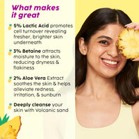 The Plant Fix Plix Pineapple 5% Lactic Acid Exfoliating Body Wash For All Skin Types, Paraben-Free Shower Gel, For Dry, Rough & Strawberry Skin, 236 Ml