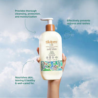 Tikitoro Kids Nourishing Body Wash | Pediatrician Approved | Vegan | Cleanses, Moisturizes & Nourishes Skin | Almond, Calendula, Pomegranate Extract | No Parabens & Sulphates, Age 4+ years (300ml)