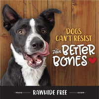 ZEUS Better Bones Dog Treats, Rawhide Free Healthy Dog Treats, Peanut Butter, Mini Bones, 24 Count (92747)