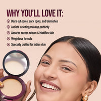 Hilary Rhoda The Setting Duo Compact & Loose Powder | 2-in-1 Compact & Loose Powder | | Matte Finish | Blends Effortlessly | Oil Control Compact | 32g (Natural | Shade 02)