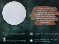 Selenite Crystal Charging Plate For Crystals And Healing Stones, 4.5