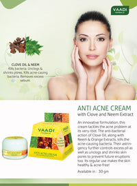 Vaadi Herbals Anti Acne Cream, Clove and Neem Extract, 30g