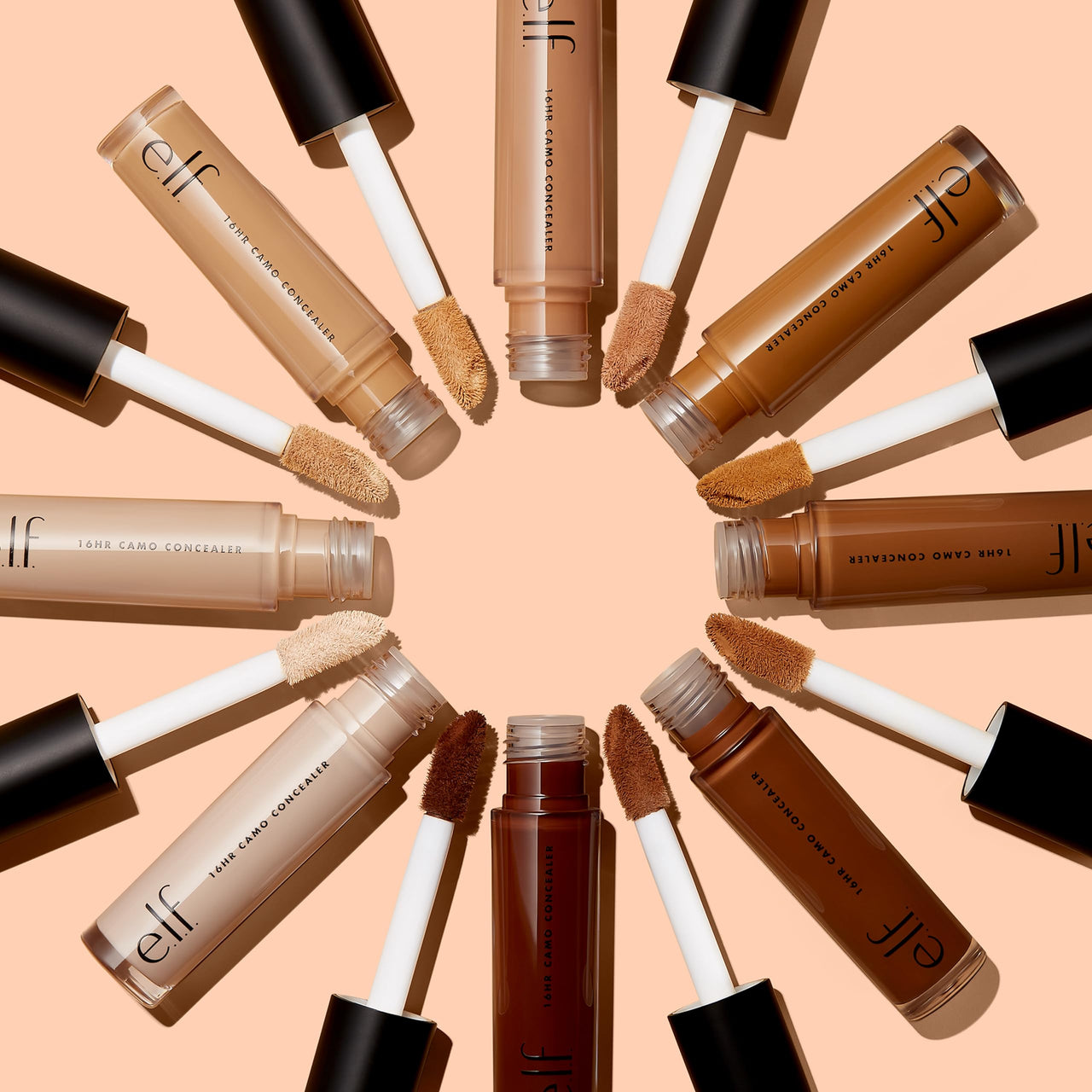 e.l.f. 16HR Camo Concealer For All Skin Types, Full Coverage, Highly Pigmented Concealer Cream With A Matte Finish, Crease-Proof, Vegan & Cruelty-Free, Medium Sand, 0.2 Fl Oz