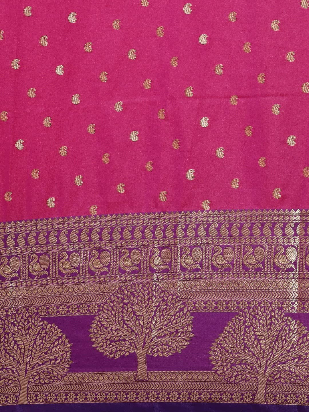 Pandadi Saree Women's  Banarasi Silk Saree With Unstitched Blouse Piece